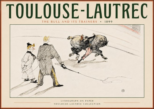 Toulouse-Lautrec The Bull and Its Trainers No4 - Juliste