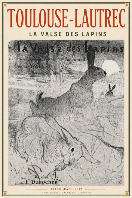 Toulouse-Lautrec La Valse Des Lapins No4 - Juliste