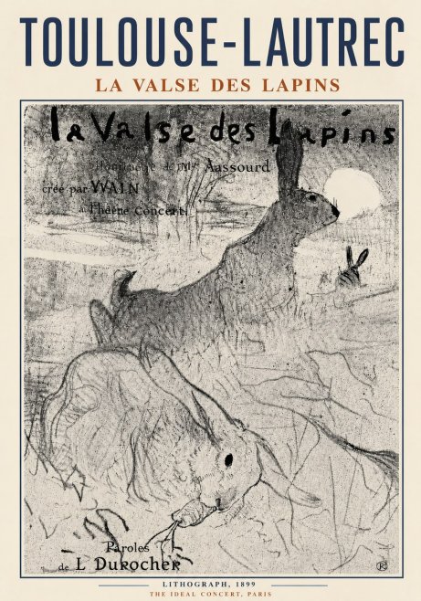 Toulouse-Lautrec La Valse Des Lapins No5 - Juliste