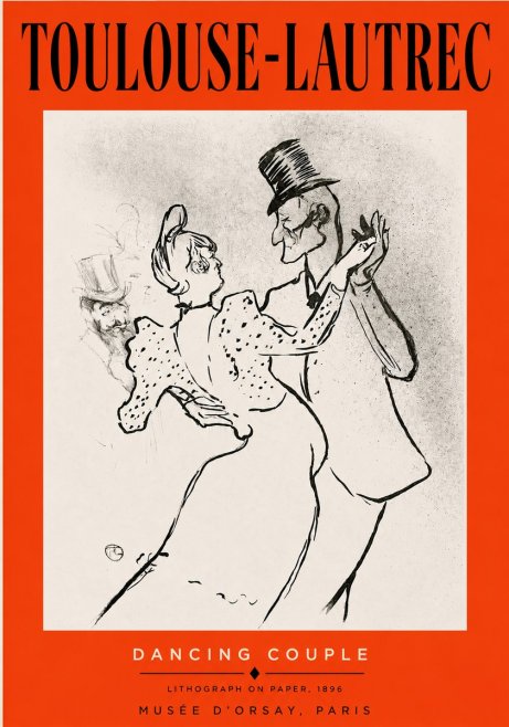 Toulouse-Lautrec Dancing Couple No3 - Juliste