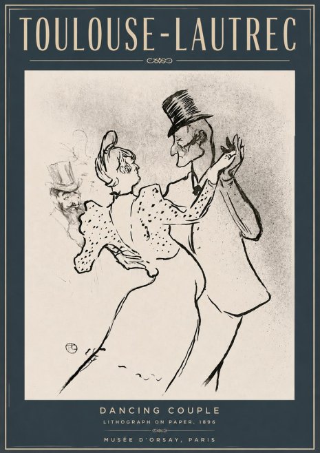 Toulouse-Lautrec Dancing Couple No4 - Juliste