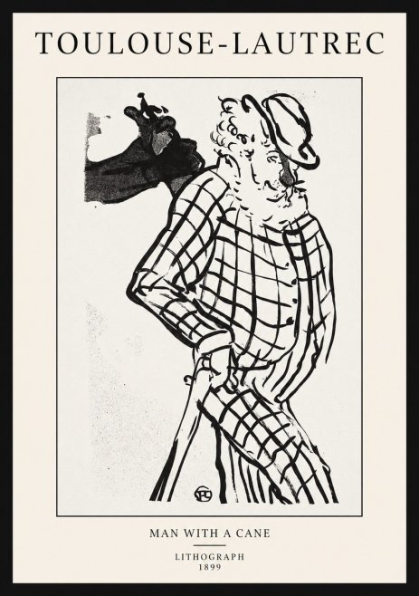 Toulouse-Lautrec Man with a Cane No1 - Juliste