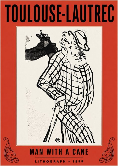 Toulouse-Lautrec Man with a Cane No2 - Juliste