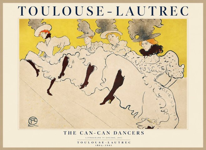 Toulouse-Lautrec The Can-can Dancers No1 - Juliste