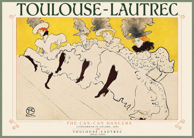 Toulouse-Lautrec The Can-can Dancers No5 - Juliste