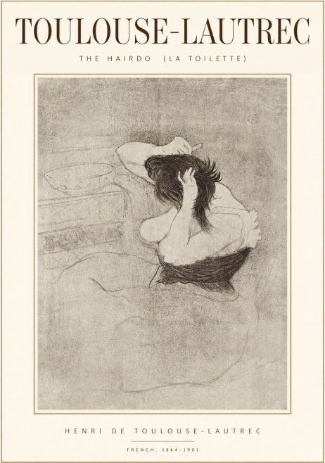 Toulouse-Lautrec The Hairdo (La Toilette) No1 - Juliste