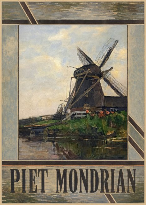 Piet Mondrian Windmill by the Water I No5 - Juliste