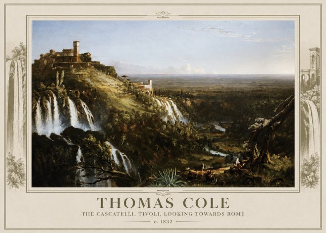 Thomas Cole The Cascatelli, Tivoli, Looking Towards Rome No3 - Juliste