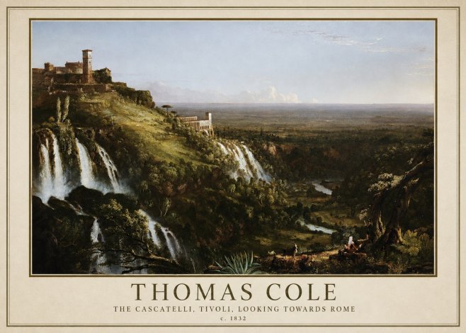 Thomas Cole The Cascatelli, Tivoli, Looking Towards Rome No5 - Juliste