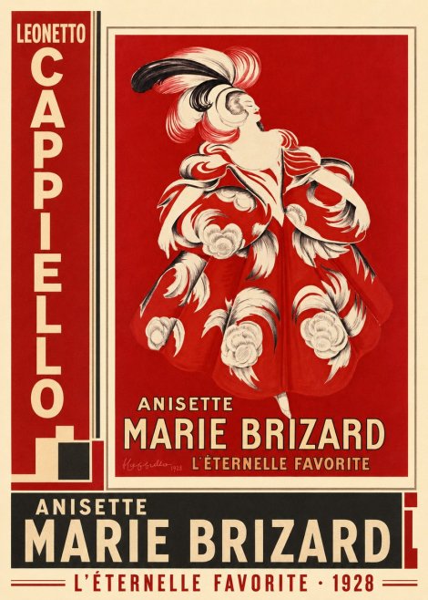 Leonetto Cappiello Anisette Marie Brizard - L'éternelle Favorite No3 - Juliste