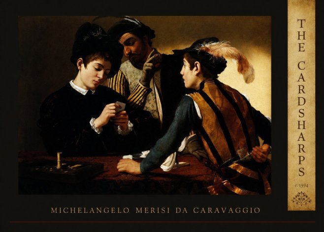Michelangelo Merisi da Caravaggio The Cardsharps II No5 - Juliste