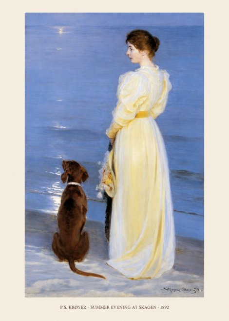 P.S. Krøyer Summer Evening at Skagen No5 - Juliste