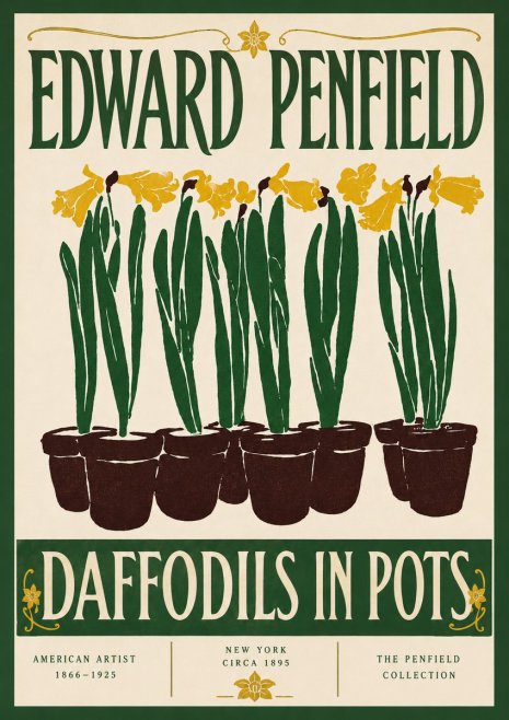 Edward Penfield Daffodils in Pots No6 - Juliste