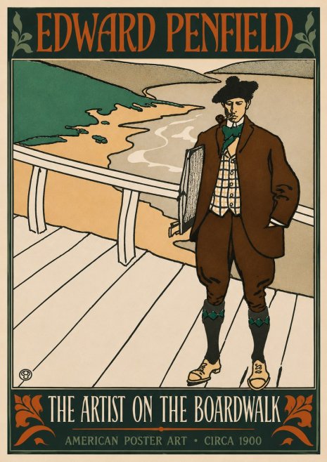 Edward Penfield The Artist on the Boardwalk No4 - Juliste