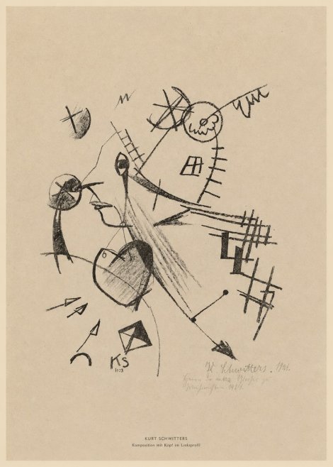 Kurt Schwitters Komposition Mit Kopf Im Linksprofil No5 - Juliste