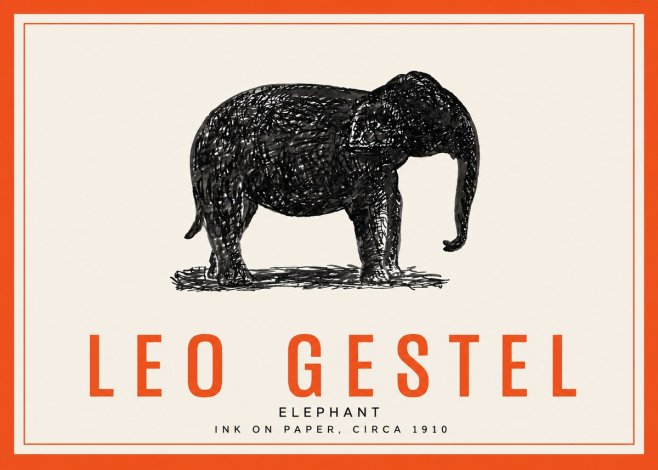 Leo Gestel Elephant No3 - Juliste