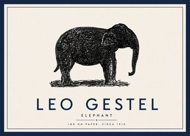 Leo Gestel Elephant No5 - Juliste