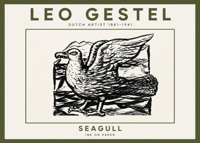 Leo Gestel Seagull No5 - Juliste
