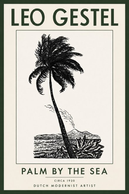 Leo Gestel Palm by the Sea No2 - Juliste