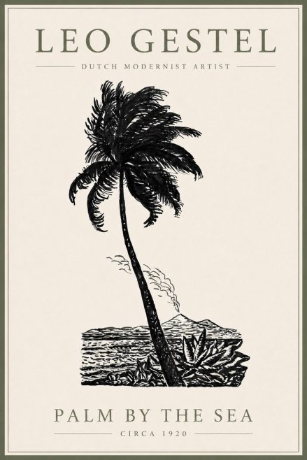 Leo Gestel Palm by the Sea No6 - Juliste