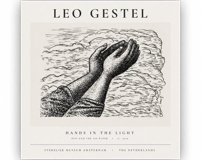 Leo Gestel Hands in the Light No1 - Juliste