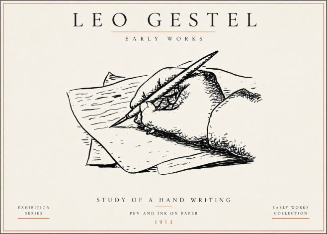 Leo Gestel Study of a Hand Writing No5 - Juliste