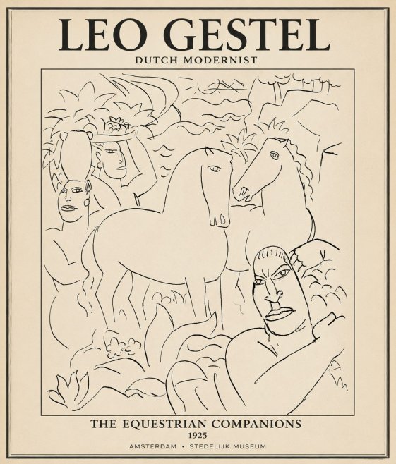 Leo Gestel The Equestrian Companions No1 - Juliste
