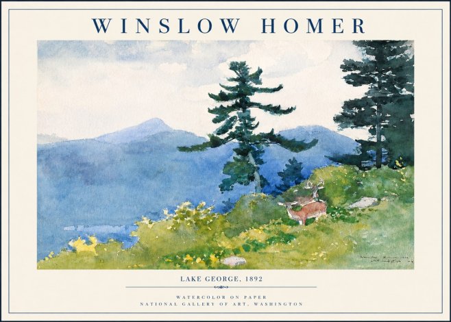 Winslow Homer Lake George, 1892 No3 - Juliste