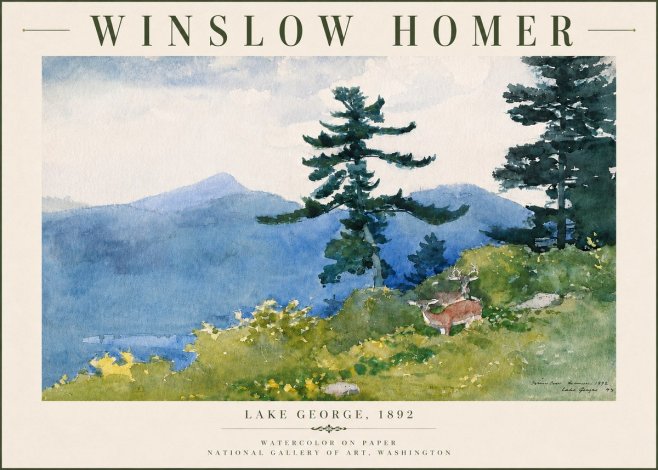 Winslow Homer Lake George, 1892 No4 - Juliste