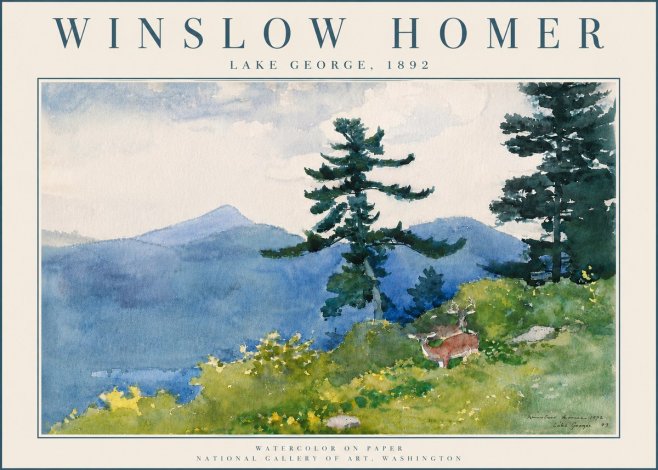 Winslow Homer Lake George, 1892 No6 - Juliste