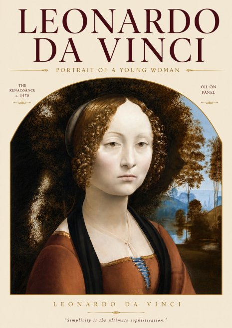 Leonardo da Vinci Portrait of a Young Woman I No4 - Juliste