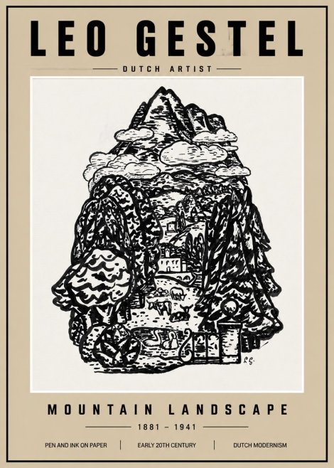 Leo Gestel Mountain Landscape No3 - Juliste