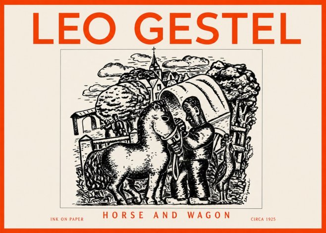 Leo Gestel Horse and Wagon No2 - Juliste