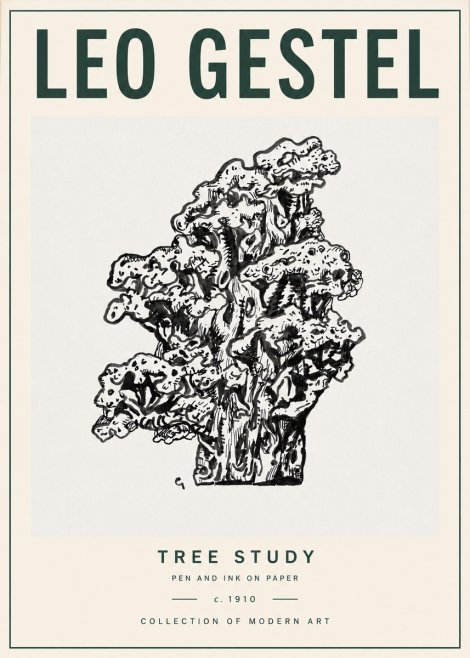 Leo Gestel Tree Study No4 - Juliste
