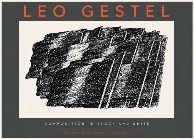 Leo Gestel Composition in Black and White No3 - Juliste