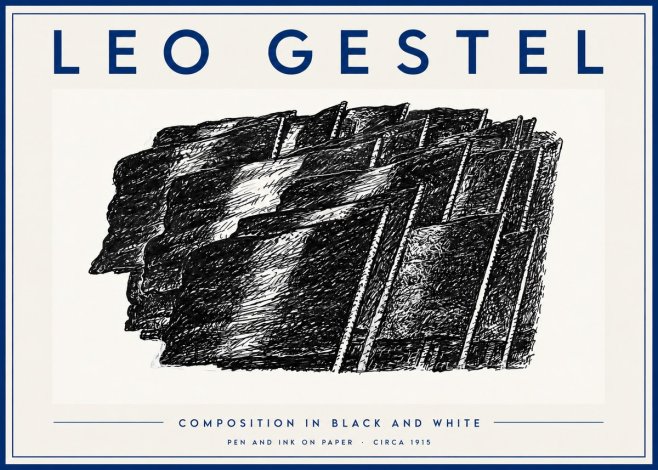 Leo Gestel Composition in Black and White No5 - Juliste
