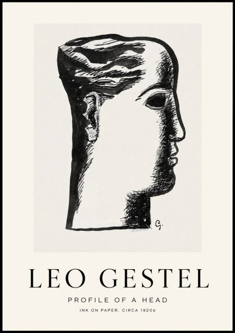 Leo Gestel Profile of a Head No1 - Juliste