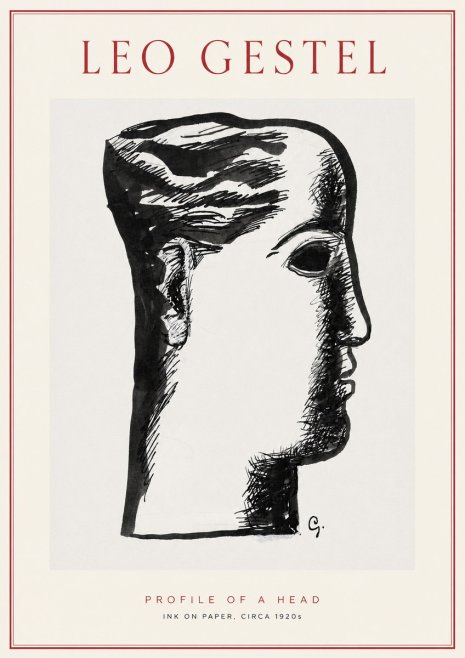 Leo Gestel Profile of a Head No2 - Juliste