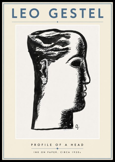Leo Gestel Profile of a Head No4 - Juliste