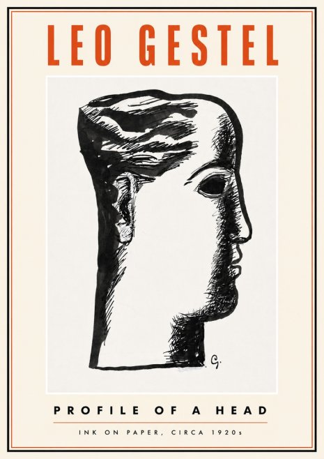 Leo Gestel Profile of a Head No5 - Juliste
