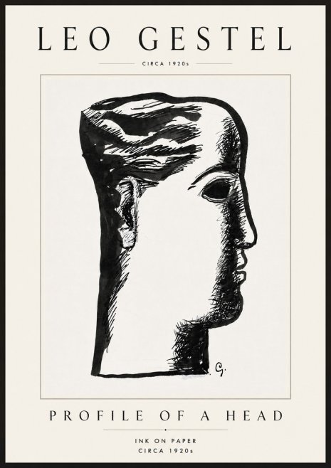 Leo Gestel Profile of a Head No6 - Juliste
