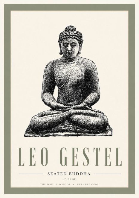 Leo Gestel Seated Buddha No6 - Juliste
