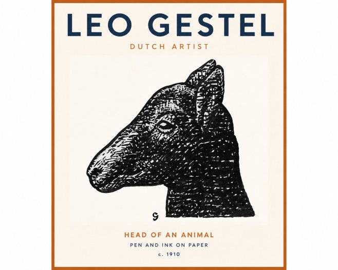 Leo Gestel Head of an Animal No2 - Juliste