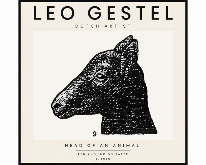 Leo Gestel Head of an Animal No4 - Juliste