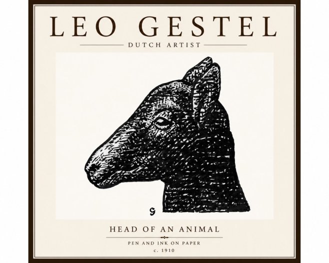 Leo Gestel Head of an Animal No6 - Juliste