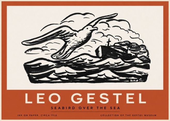 Leo Gestel Seabird over the Sea No3 - Juliste