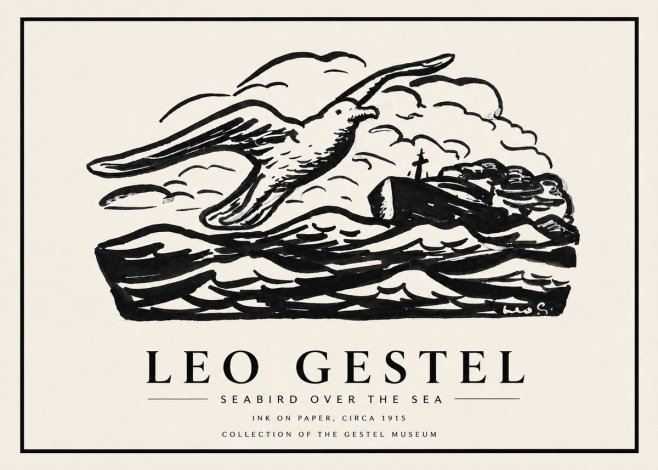Leo Gestel Seabird over the Sea No4 - Juliste