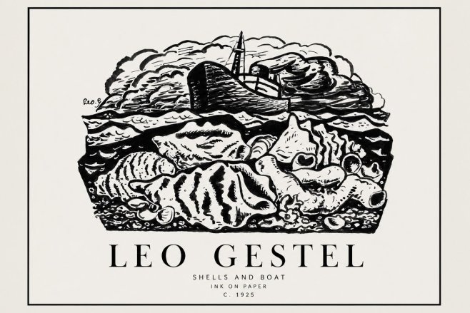 Leo Gestel Shells and Boat No1 - Juliste