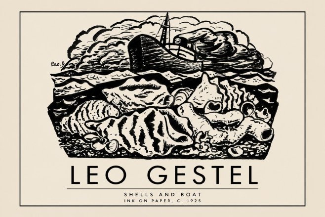 Leo Gestel Shells and Boat No2 - Juliste