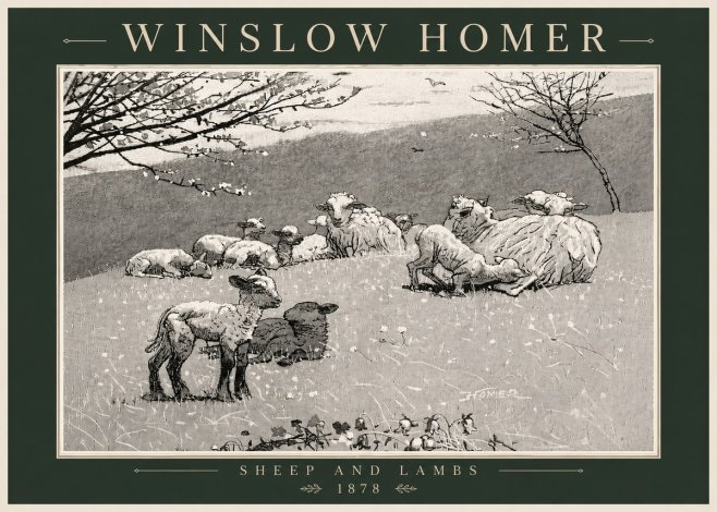 Winslow Homer Sheep and Lambs No6 - Juliste